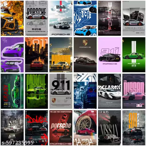 Aesthetic Car Wall Collage Kit || 24pcs (4×6inch) car Aesthetic Posters For Room Decoration