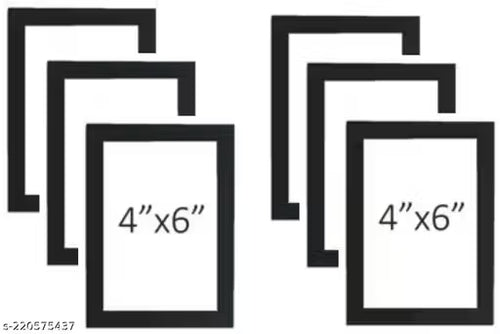 GLASS WOOD POSTER FRAME SET 6 ( BLACK 4X6-6
