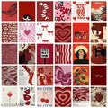 Aesthetic red colour poster card for wall decoration combo of 30 size A6